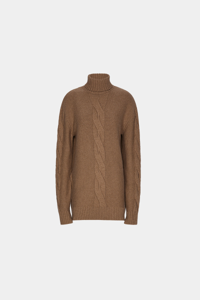Virgin Wool-Cashmere High Neck Sweater